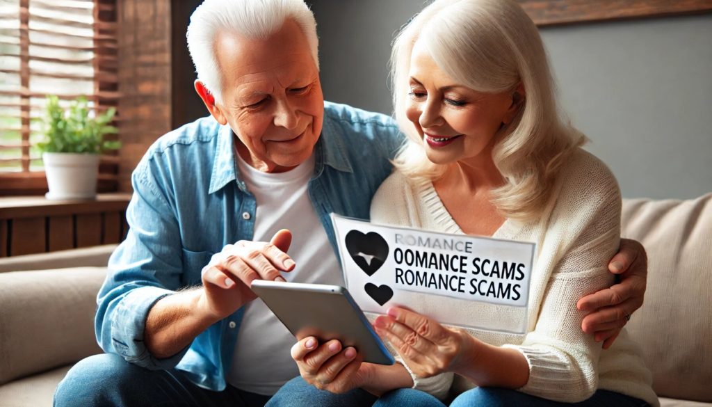 older adults on dating sites, red flags of romance scammers