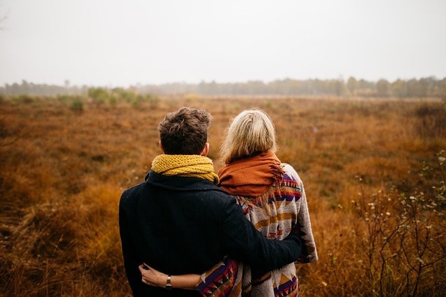 couple, hug, together