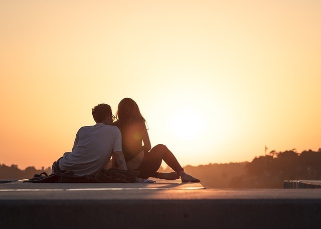 people, couple, dating, sunset, view, outdoor, rooftop, sky